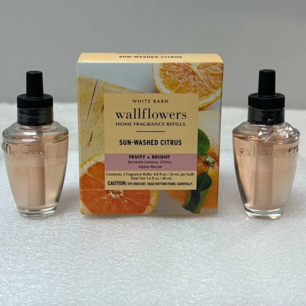 B&BW White Barn "Sun Washed Citrus'" Wallflowers Home Fragrance Refills 2 Boxes - Picture 2 of 7